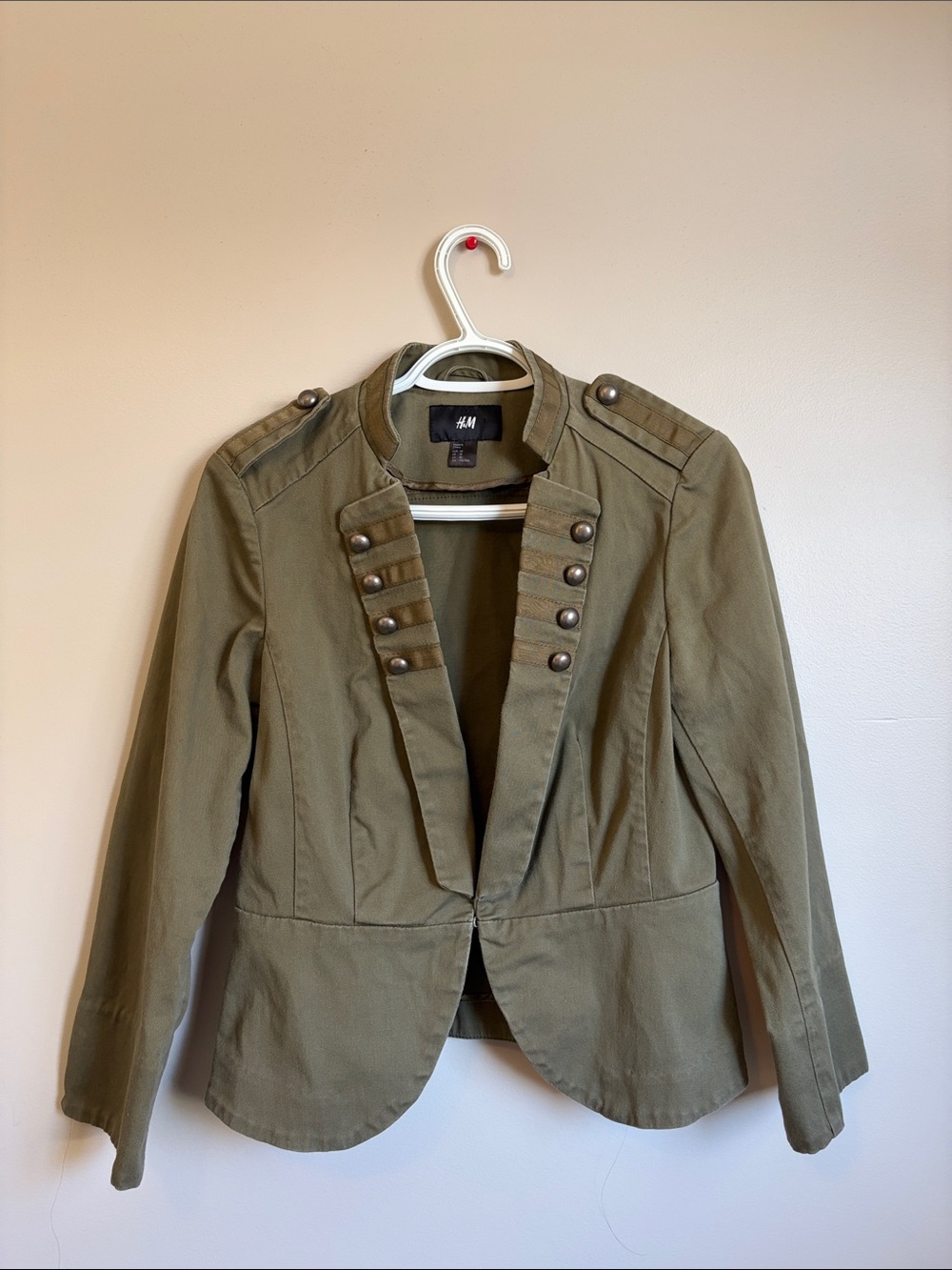 H&M Olive Green Military-Inspired Women's Blazer